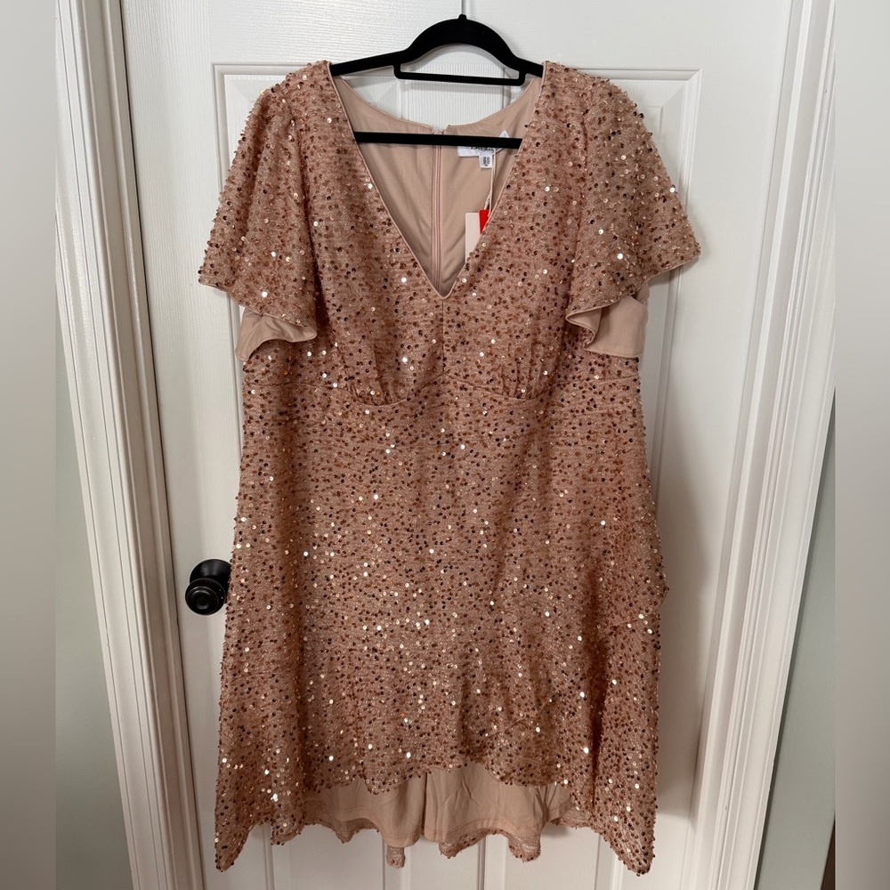 Ever Pretty Sparkling Sequin Mini Dress in Champagne
